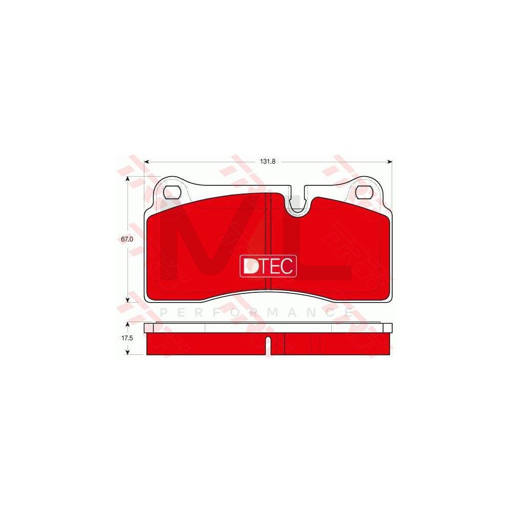 TRW Dtec Cotec Gdb1816Dte Brake Pad Set Prepared For Wear Indicator | ML Performance Car Parts