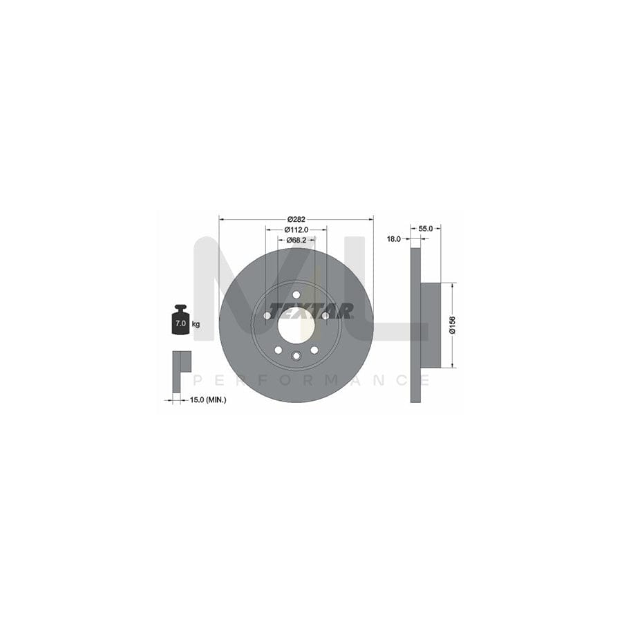 TEXTAR PRO 92083703 Brake Disc Solid, Coated, without wheel hub, without wheel studs | ML Performance Car Parts