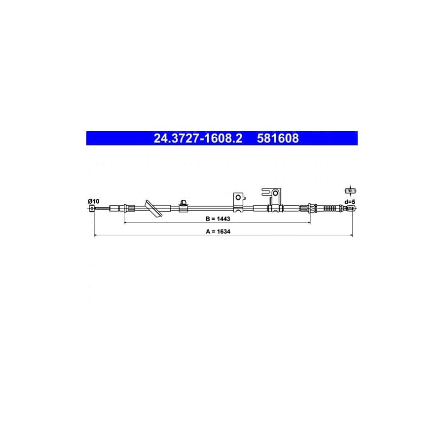 ATE 24.3727-1608.2 Hand Brake Cable