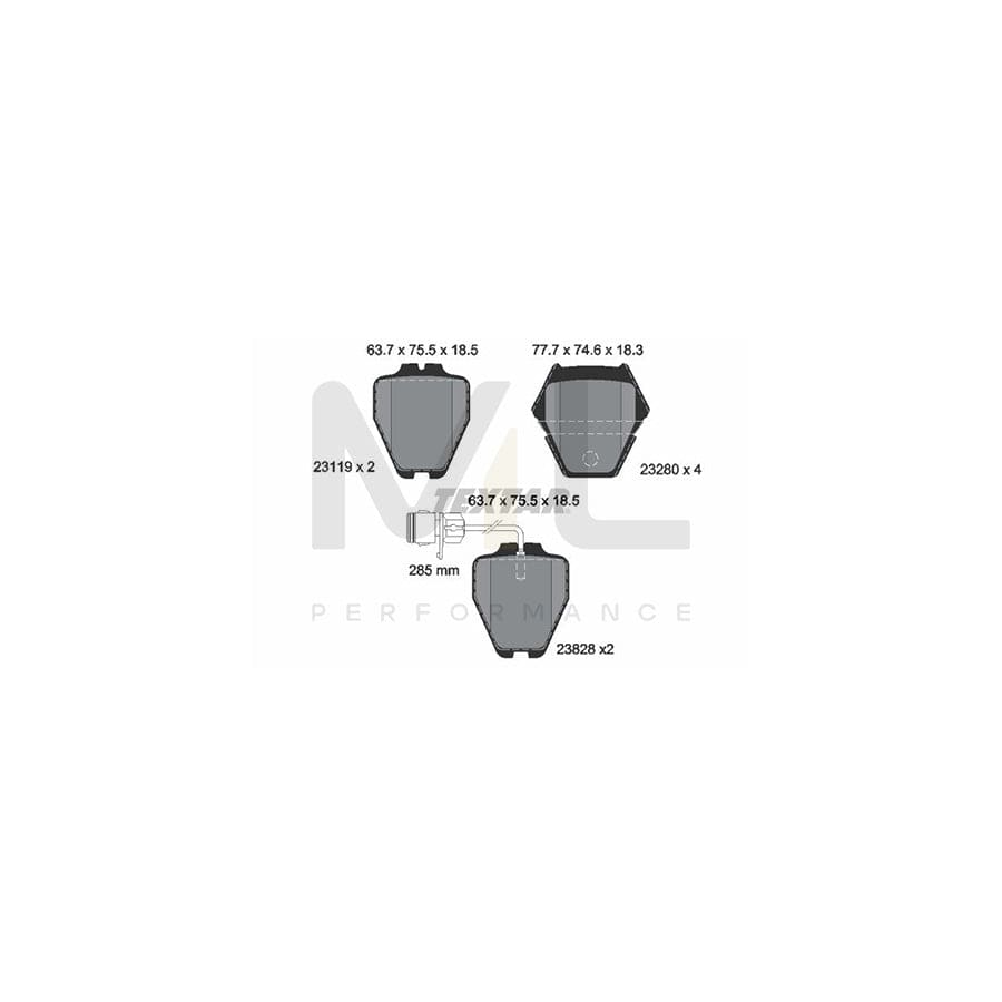 TEXTAR 2311901 Brake pad set for AUDI A8 with integrated wear warning contact | ML Performance Car Parts