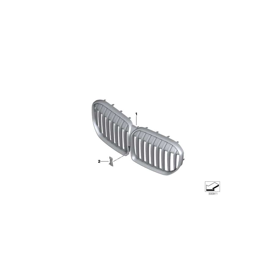 Genuine BMW 51138494818 G12 Grill Front CERIUM GREY (Inc. 740iX, 730LdX & M760iX) | ML Performance UK Car Parts