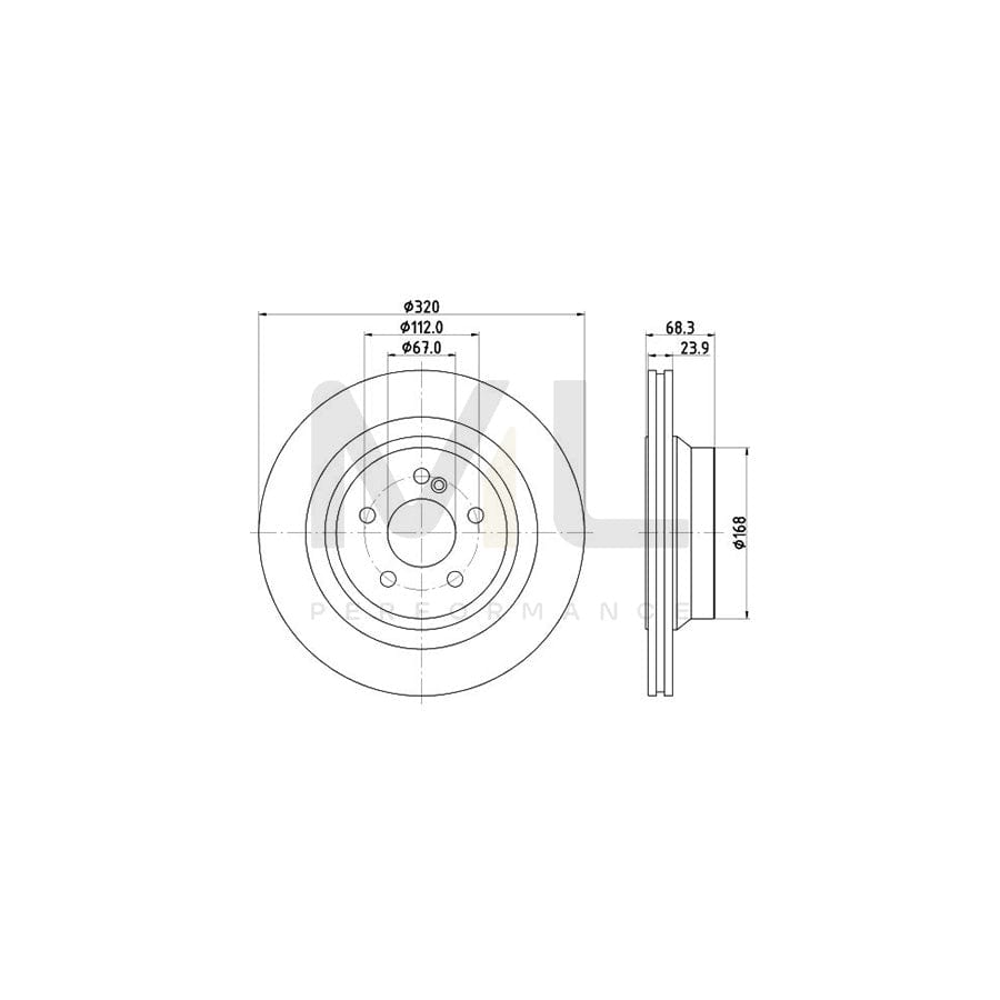 HELLA PRO High Carbon 8DD 355 122-951 Brake Disc Internally Vented, Coated, High-carbon, without wheel hub, without wheel studs | ML Performance Car Parts