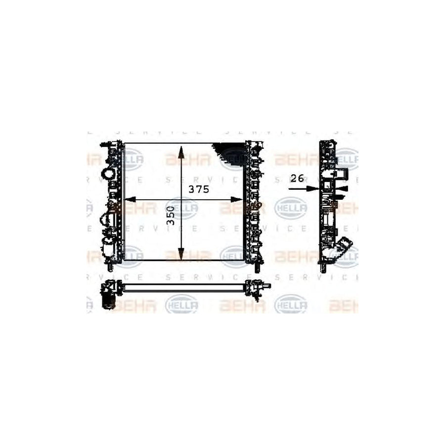 Hella 8MK 376 712-634 Engine Radiator For Renault Clio II Hatchback (BB, CB)