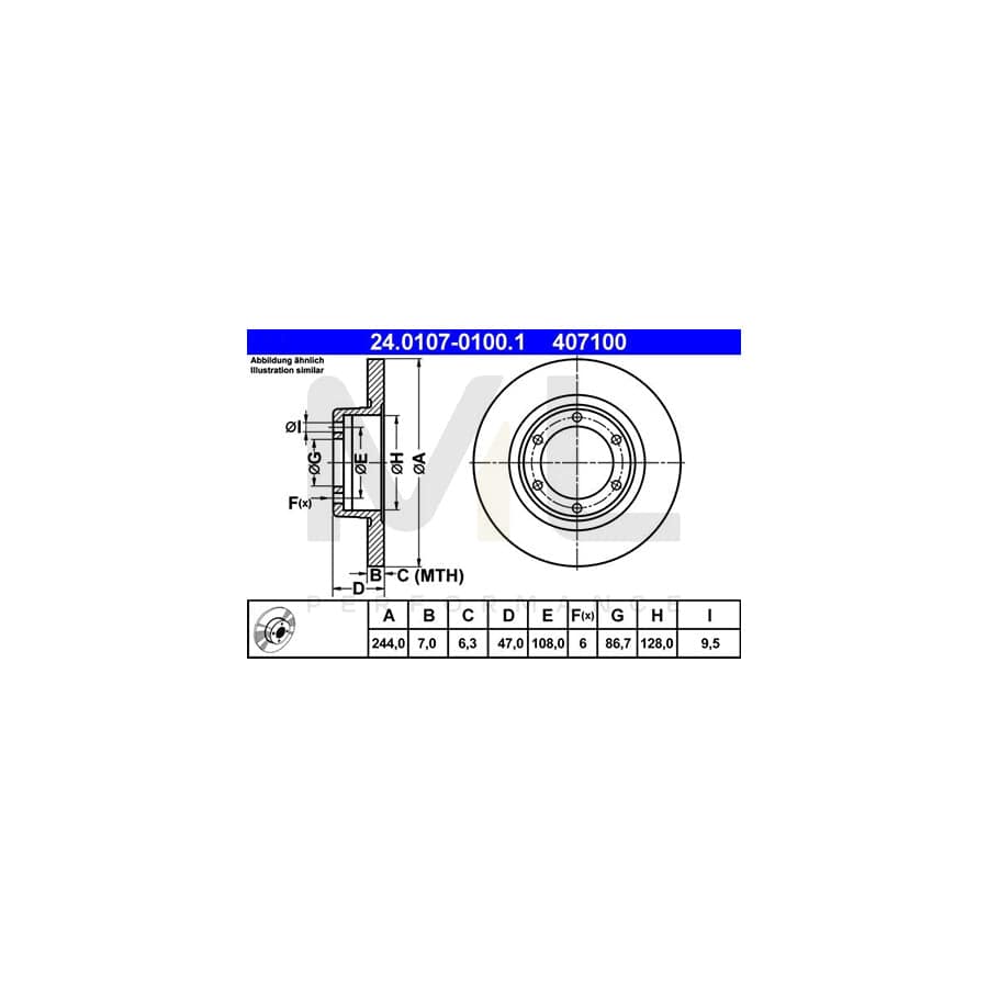 ATE 24.0107-0100.1 Brake Disc Solid | ML Performance Car Parts