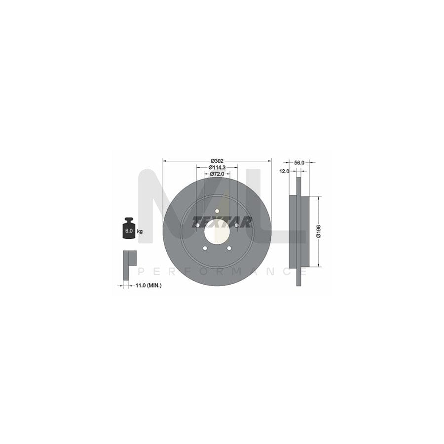 TEXTAR PRO 92197803 Brake Disc Solid, Coated, without wheel hub, without wheel studs | ML Performance Car Parts