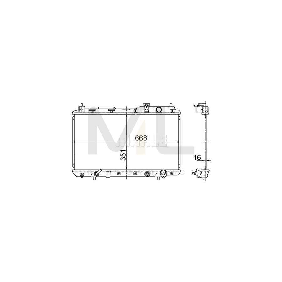 MAHLE ORIGINAL CR 740 000S Engine radiator for HONDA CR-V I (RD) Brazed cooling fins, Automatic Transmission | ML Performance Car Parts