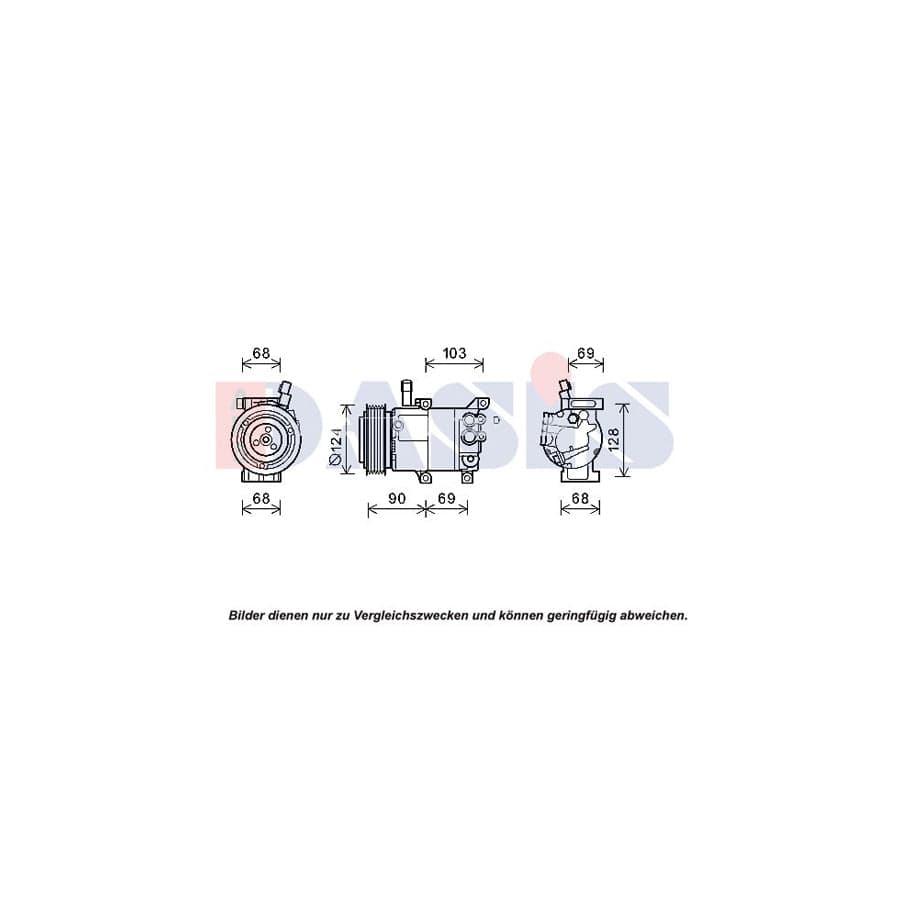 AKS Dasis 852856N Compressor, Air Conditioning For Hyundai Elantra V Saloon (Md) | ML Performance UK