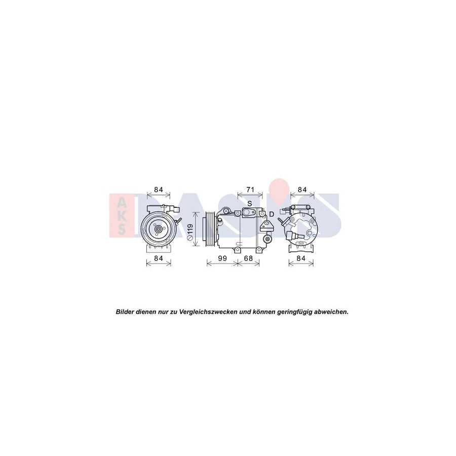 AKS Dasis 852855N Compressor, Air Conditioning For Hyundai Ix55 (En) | ML Performance UK