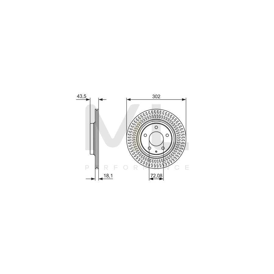 BOSCH 0 986 479 796 Brake Disc for MAZDA RX-8 (SE, FE) Vented, Coated | ML Performance Car Parts