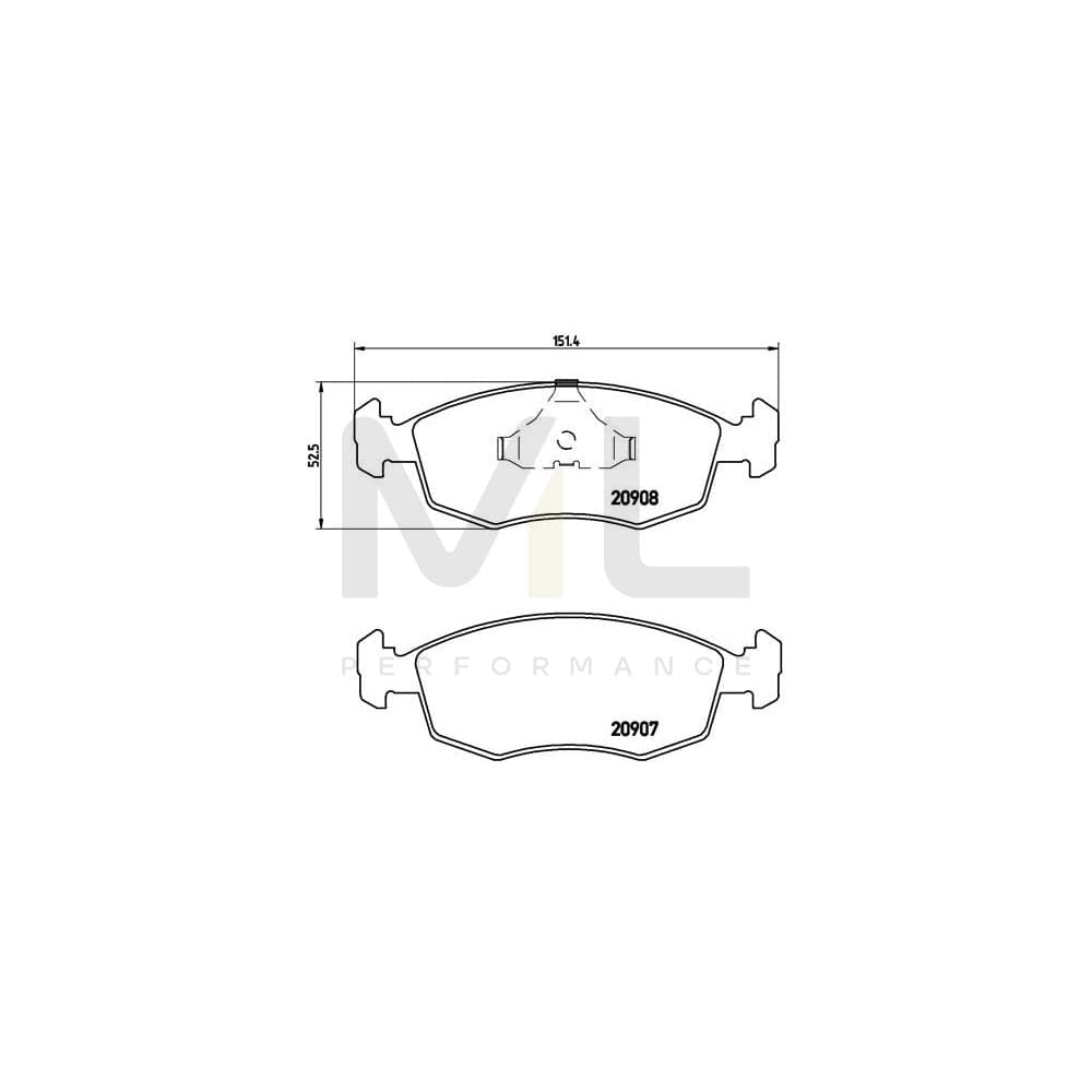 Brembo P 24 019 Brake Pad Set Excl. Wear Warning Contact | ML Performance Car Parts