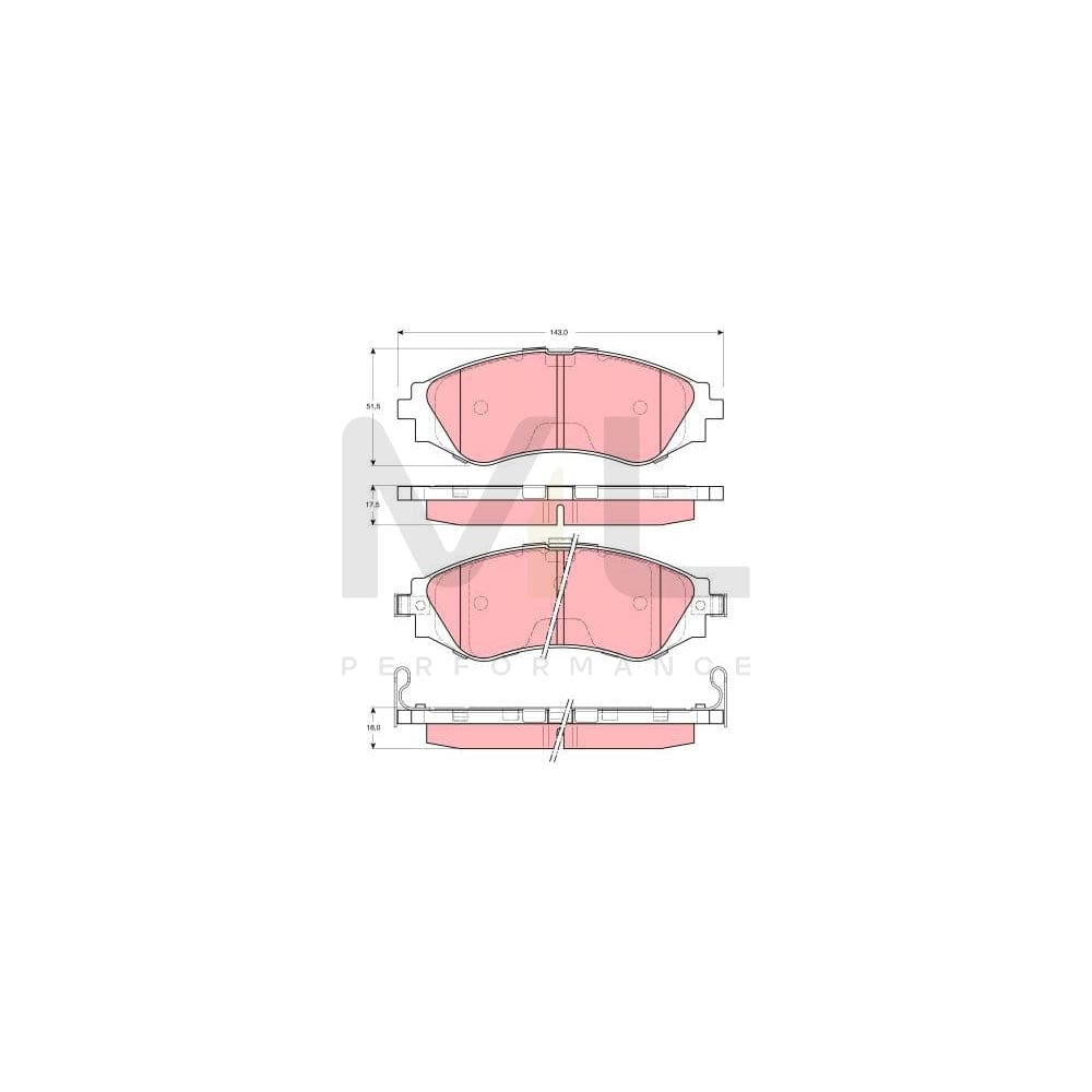 TRW Gdb3216 Brake Pad Set With Acoustic Wear Warning | ML Performance Car Parts