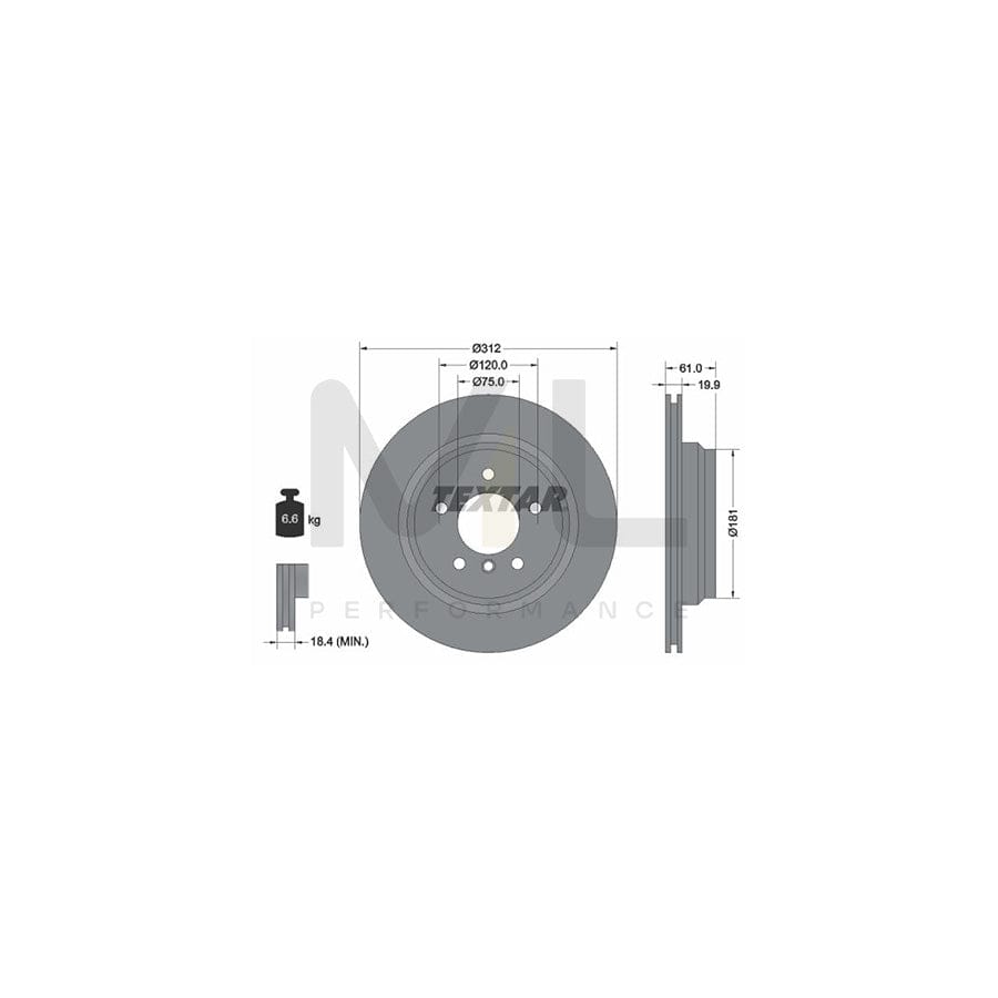 TEXTAR 92098800 Brake Disc Externally Vented, without wheel hub, without wheel studs | ML Performance Car Parts