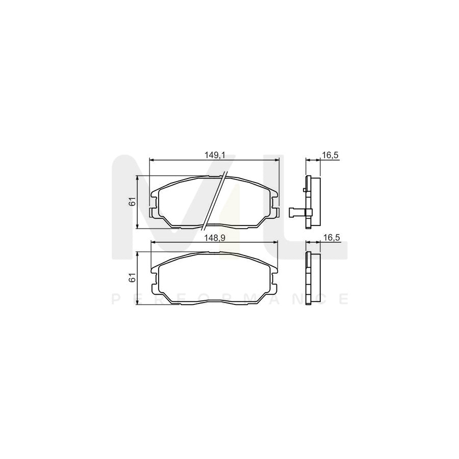 Bosch 0986494360 Brake Pad Set With Mounting Manual BP1268 | ML Performance Car Parts