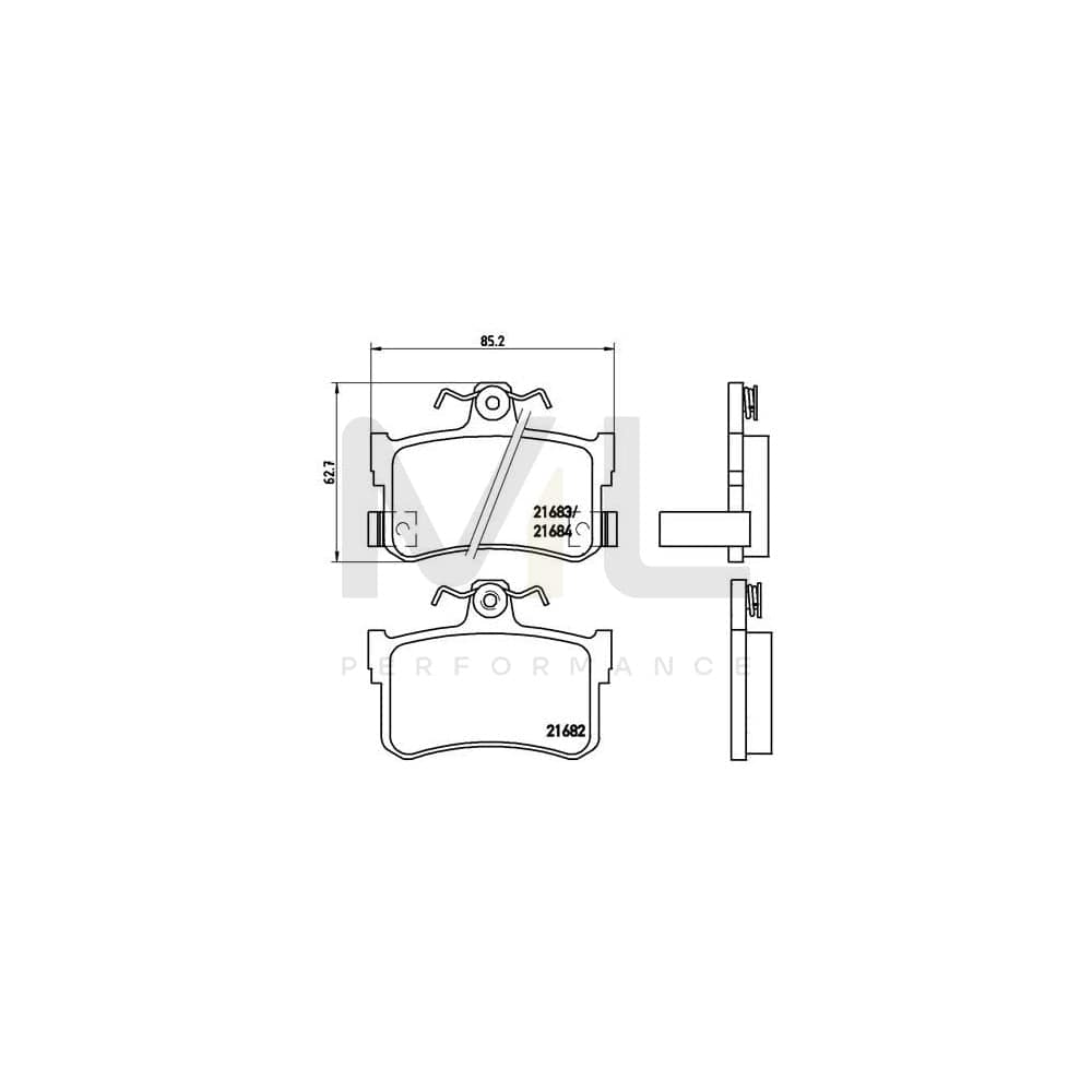 Brembo P 28 027 Brake Pad Set With Acoustic Wear Warning, With Brake Caliper Screws | ML Performance Car Parts