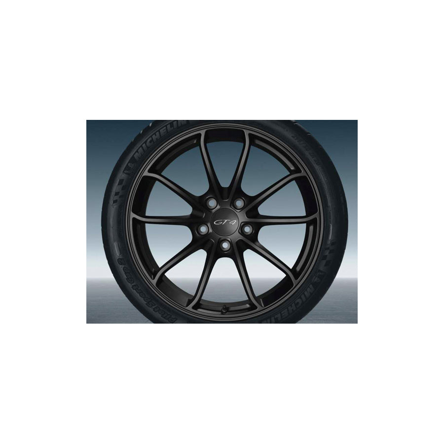 Genuine Porsche 20 Gt4 Alloy Wheels In Black (Satin-Gloss) Original Porsche | ML Performance UK Car Parts