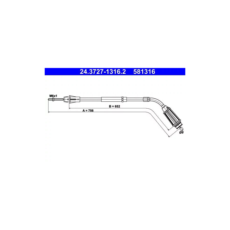 ATE 24.3727-1316.2 Hand Brake Cable For Volvo S80 Ii (As, 124)