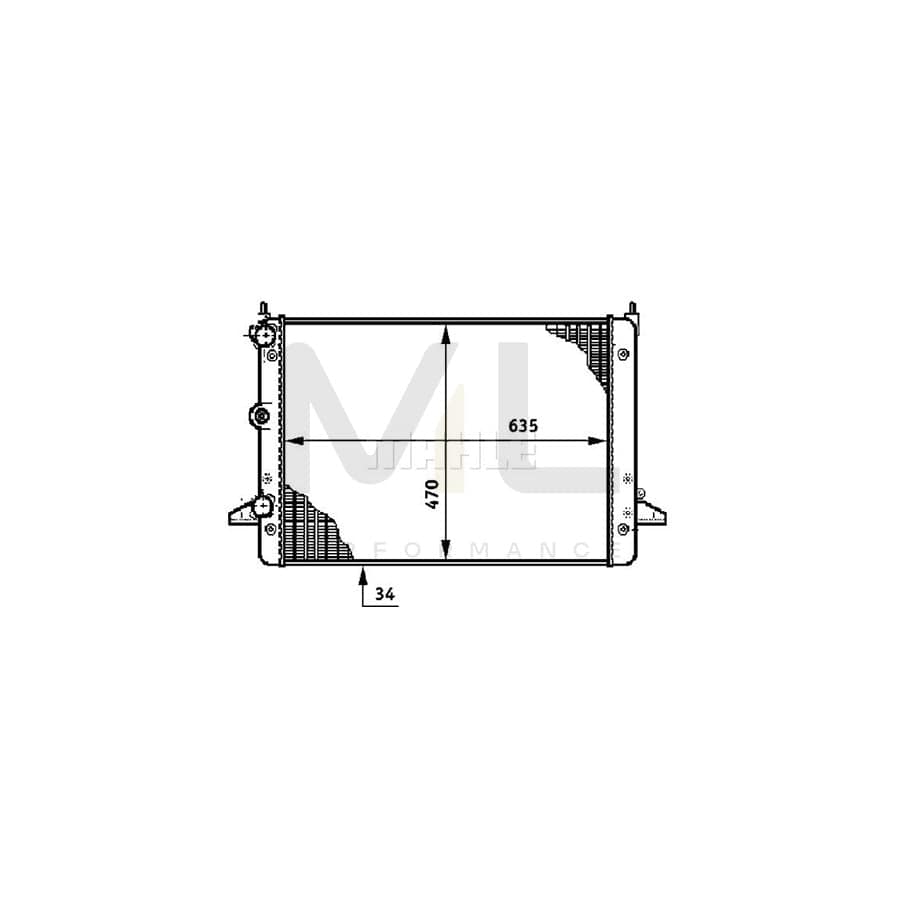 MAHLE ORIGINAL CR 640 000S Engine radiator Mechanically jointed cooling fins, Automatic Transmission, Manual Transmission | ML Performance Car Parts