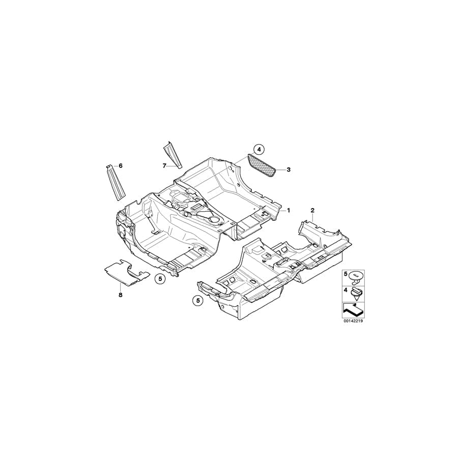 Genuine BMW 51477073768 E63 E63 Floor Covering Rear CHATEAU (Inc. 635d, 650i & 645Ci) | ML Performance UK Car Parts