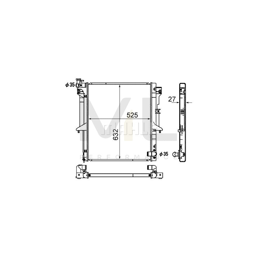 MAHLE ORIGINAL CR 1880 000S Engine radiator for MITSUBISHI L 200 Brazed cooling fins, Manual Transmission | ML Performance Car Parts