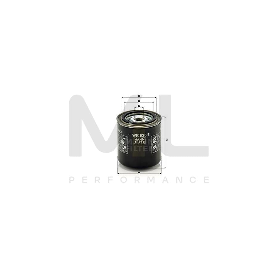 MANN-FILTER WK 920/3 Fuel filter Spin-on Filter | ML Performance Car Parts