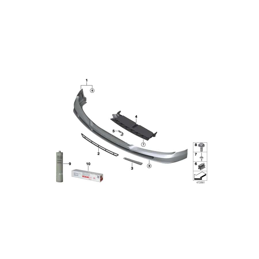 Genuine BMW 51117992039 G12 Insert For Front Spoiler ALPINA (Inc. ALPINA B7) | ML Performance UK Car Parts