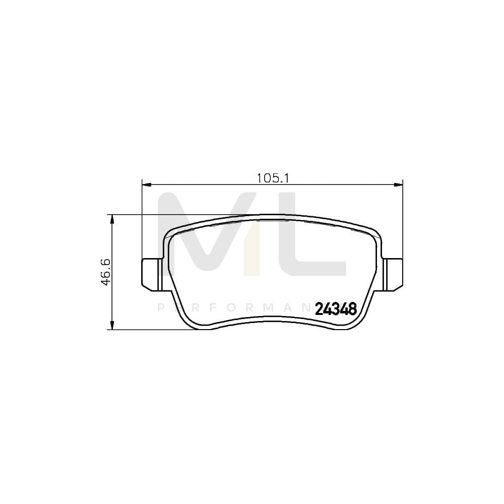 Hella 8DB 355 012-411 Brake Pad Set For Fiat Croma Not Prepared For Wear Indicator, With Brake Caliper Screws | ML Performance Car Parts