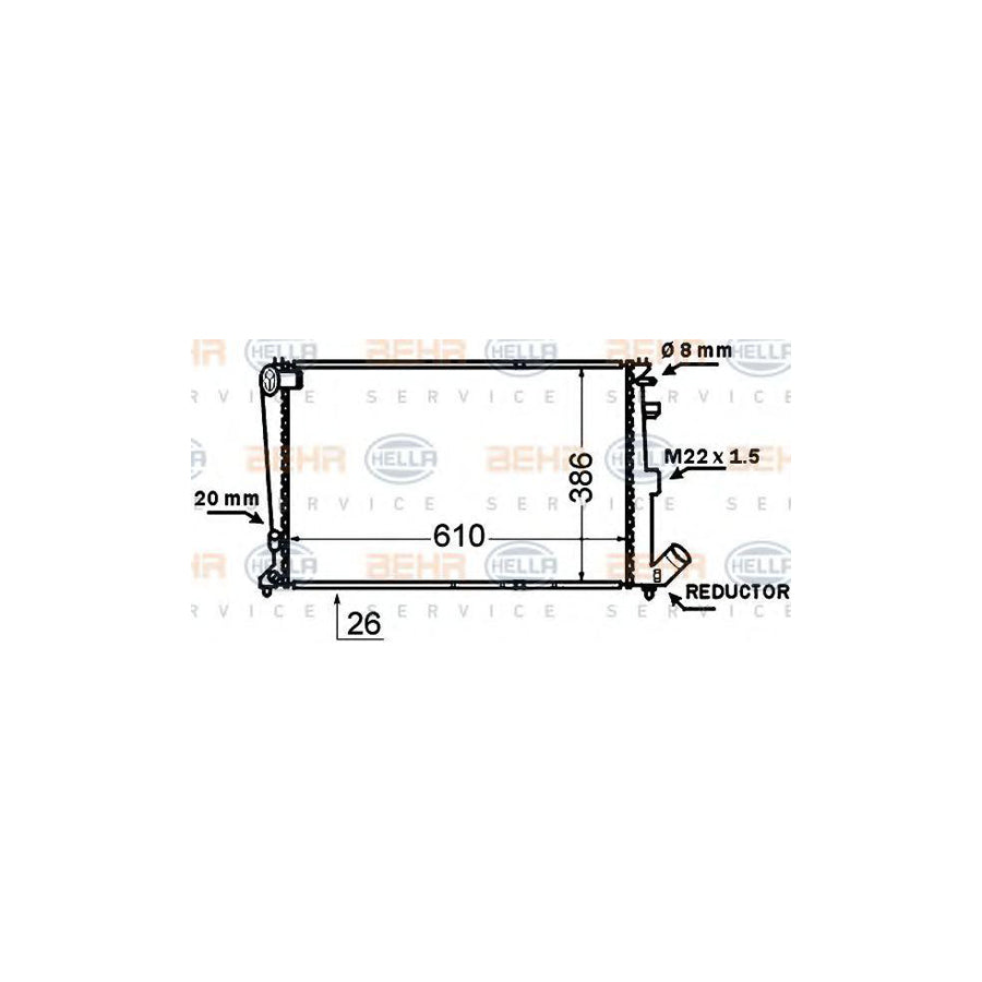 Hella 8MK 376 766-721 Engine Radiator For Citro?n Xantia