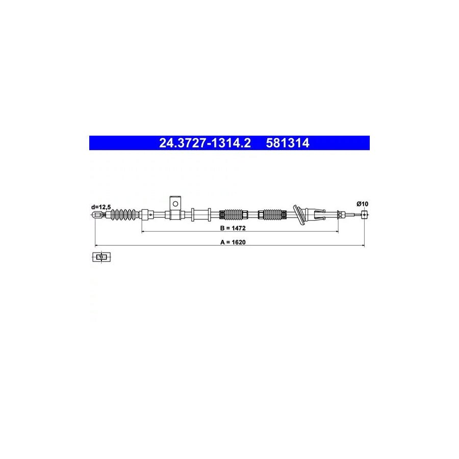 ATE 24.3727-1314.2 Hand Brake Cable