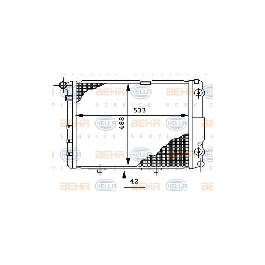 Hella 8MK 376 712-454 Engine Radiator Suitable For Mercedes-Benz E-Class