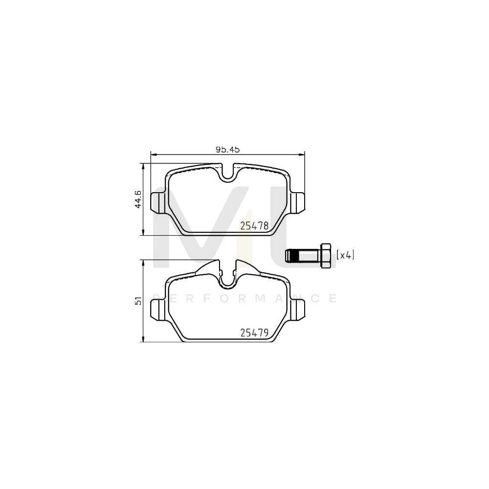 Hella 8DB 355 020-111 Brake Pad Set Prepared For Wear Indicator, With Accessories | ML Performance Car Parts