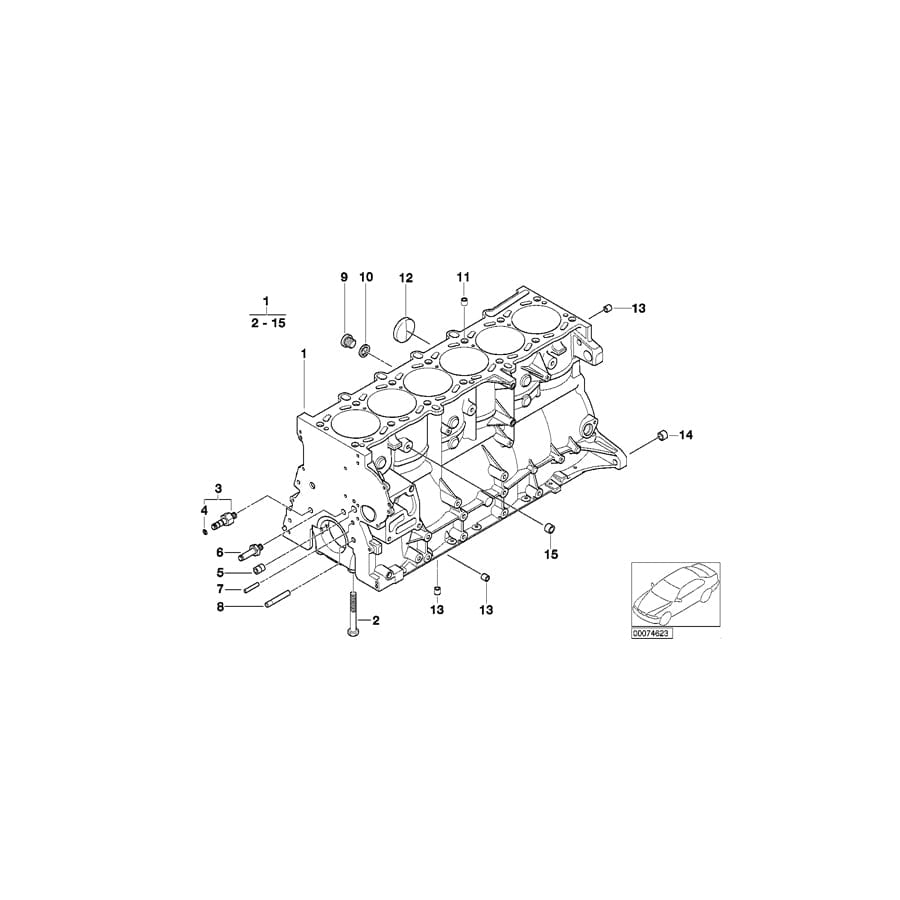 Genuine BMW 11117838751 E85 E36 E46 Engine Block With Piston (Inc. M3 CSL, Z3 M & Z4 M3.2) | ML Performance UK Car Parts