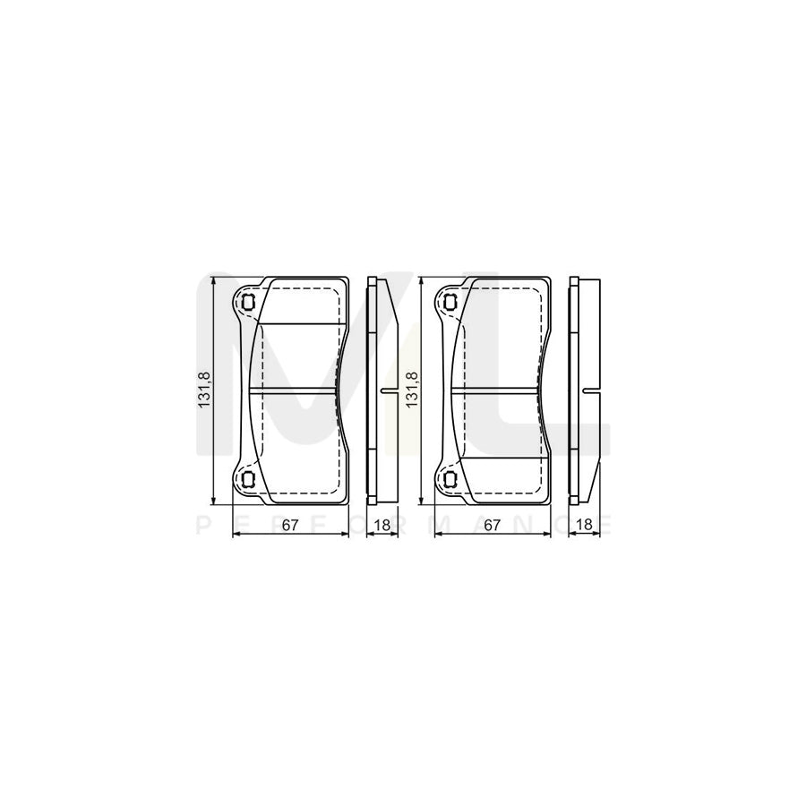 Bosch 0986494353 Brake Pad Set With Anti-Squeak Plate, With Mounting Manual BP1261 | ML Performance Car Parts