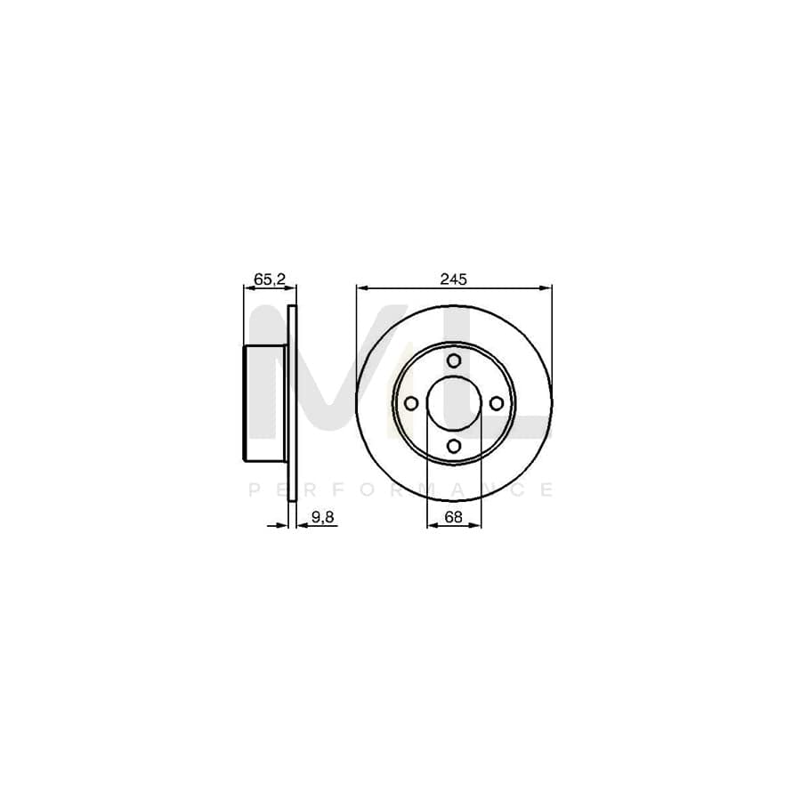 BOSCH 0 986 478 073 Brake Disc for AUDI 100 Solid, Oiled | ML Performance Car Parts