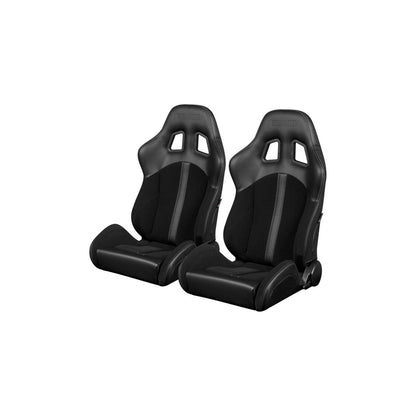 BRAUM Defender Series Racing Seats (Black Stripe) – Pair | ML Performance UK Car Parts