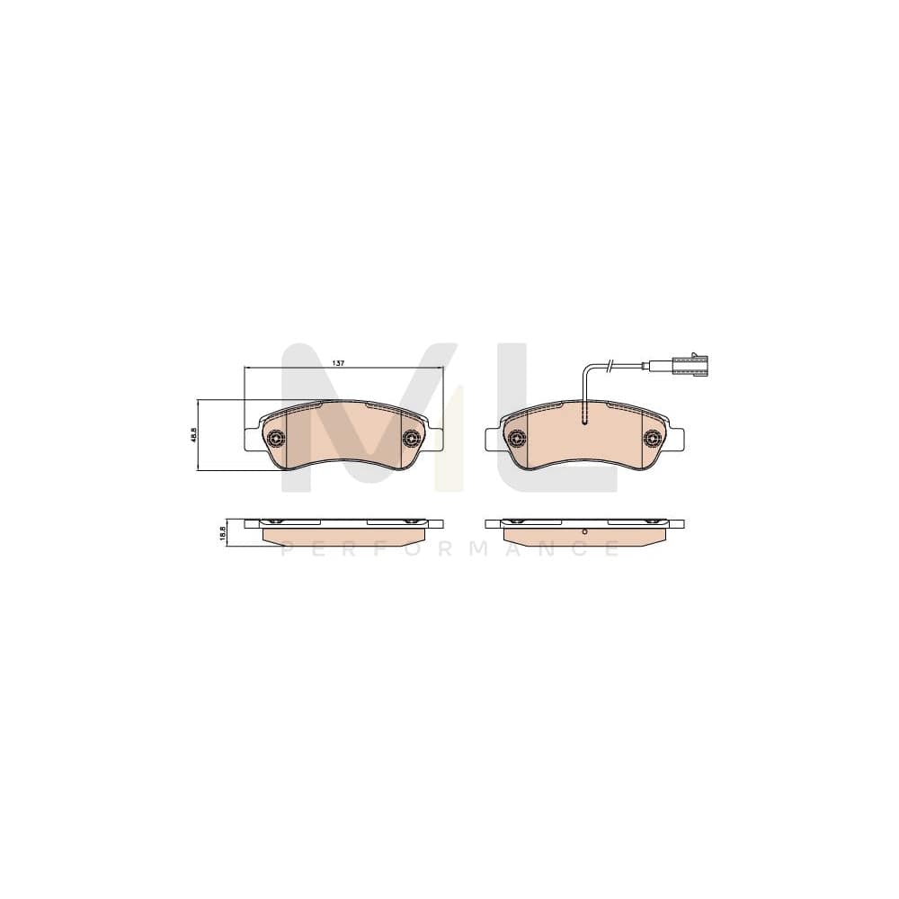 TRW Gdb2068 Brake Pad Set Incl. Wear Warning Contact | ML Performance Car Parts