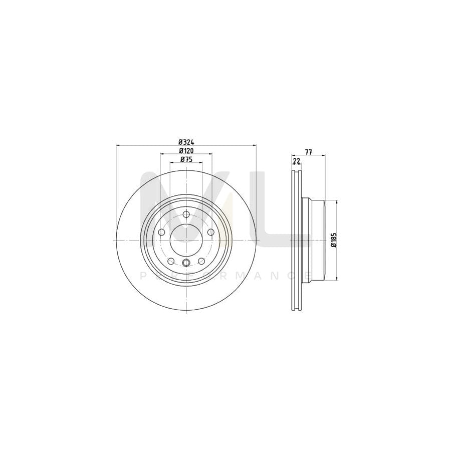 HELLA 8DD 355 126-521 Brake Disc for BMW 1 Series Internally Vented, Coated, High-carbon, without wheel hub | ML Performance Car Parts