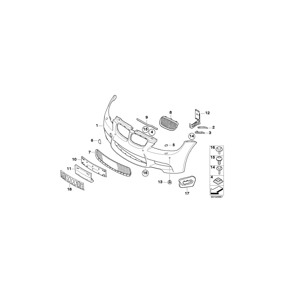 Genuine BMW 51117891399 E90 E91 Drilling Template, Licence Plate Front M (Inc. 316i, 330xd & 323i) | ML Performance UK Car Parts