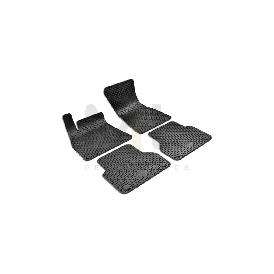 WALSER RubberLine 50841 Floor mat set Elastomer, Front and Rear, Quantity: 4, Black | ML Performance Car Parts