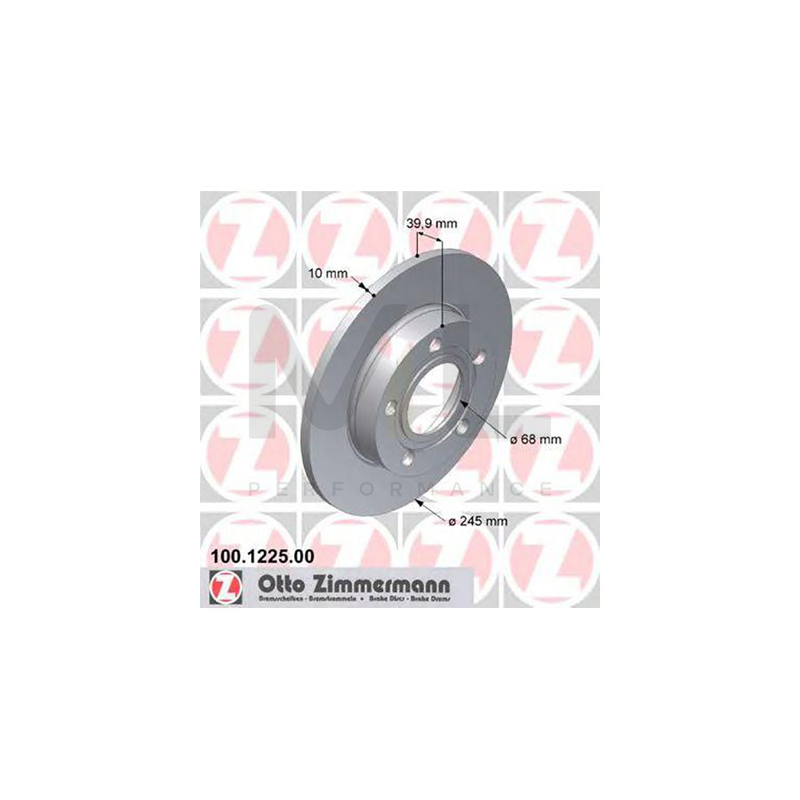 ZIMMERMANN 100.1225.00 Brake Disc Solid | ML Performance Car Parts