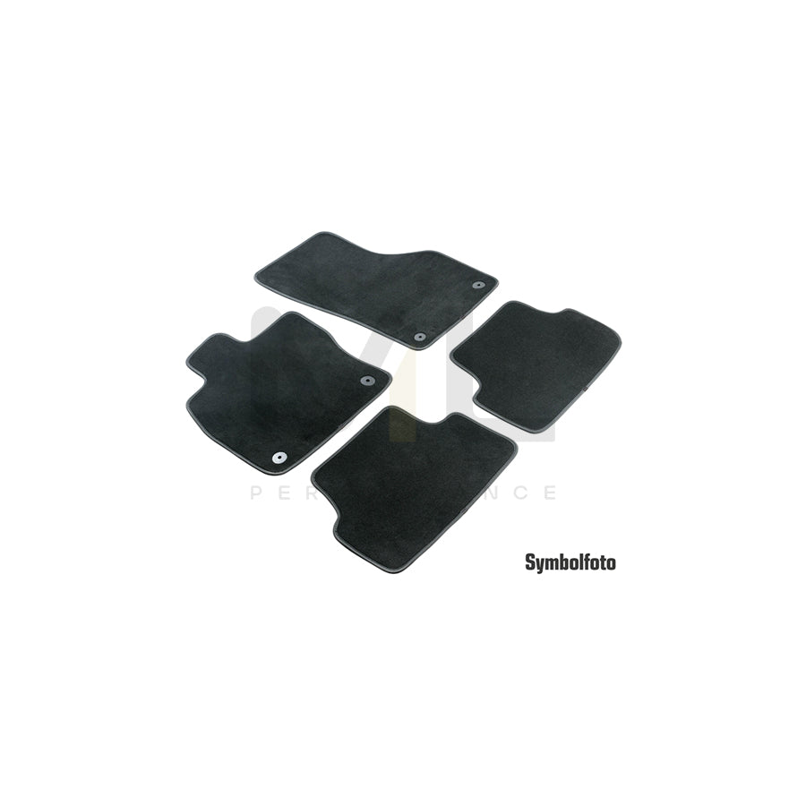 WALSER 80679 Floor mat set for SKODA Rapid Spaceback (NH1) Textile, Front and Rear, Quantity: 4, Black | ML Performance Car Parts