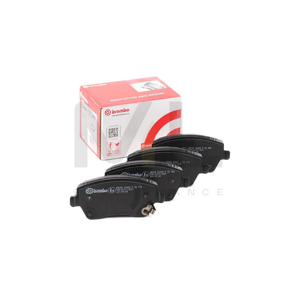 Brembo P 56 086 Brake Pad Set With Acoustic Wear Warning | ML Performance Car Parts