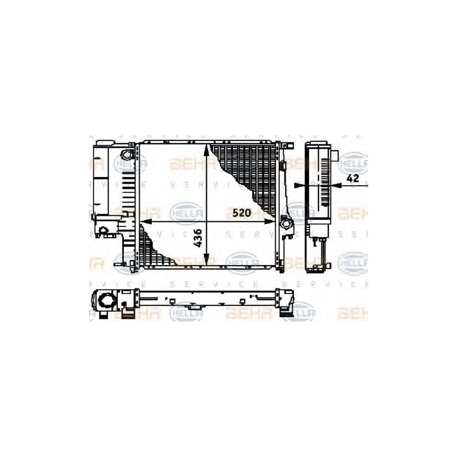 Hella 8MK 376 713-244 Engine Radiator For BMW 5 Series