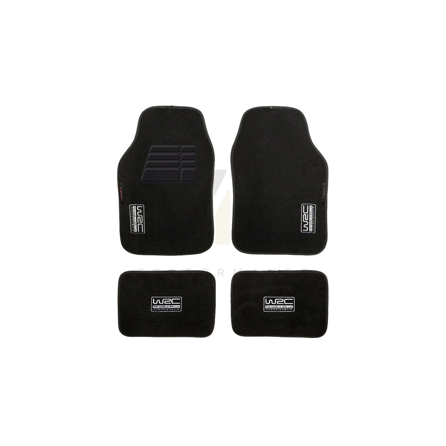 WRC Universal fit 007434 Floor mat set Textile, Front and Rear, Quantity: 4, Black | ML Performance Car Parts