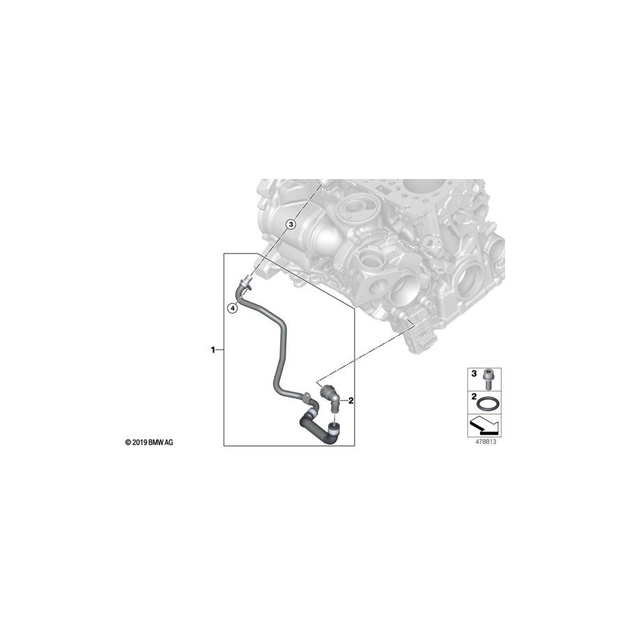 Genuine BMW 11531712370 F33 F31 F23 Quick-Release Coupling (Inc. X5 25dX, 125d & 225d) | ML Performance UK Car Parts