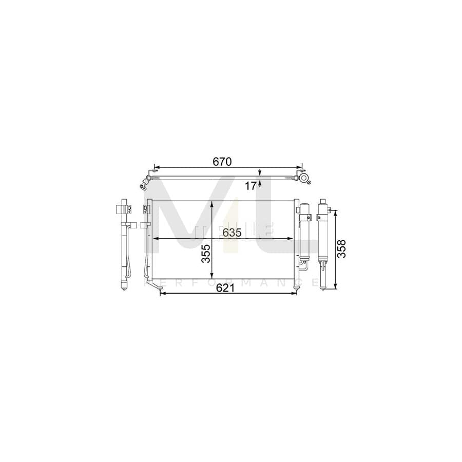 MAHLE ORIGINAL AC 479 001S Air conditioning condenser for SUBARU Forester II (SG) with dryer, with seal ring | ML Performance Car Parts