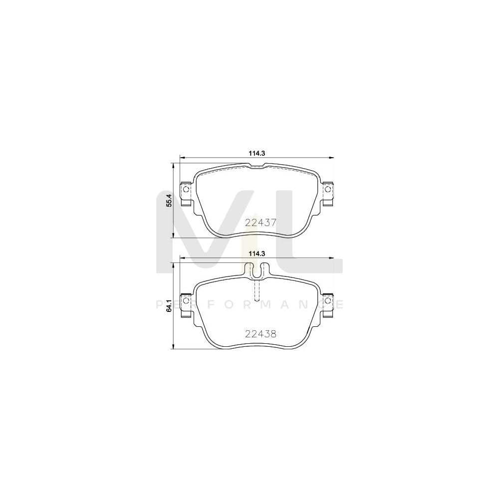 Hella 8DB 355 025-781 Brake Pad Set Prepared For Wear Indicator, With Accessories | ML Performance Car Parts