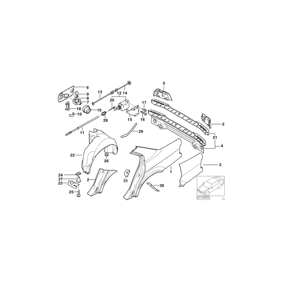 Genuine BMW 51258164787 E38 Actuator Bowden Cable 208mm (Inc. 750i, 728iL & 750iL) | ML Performance UK Car Parts