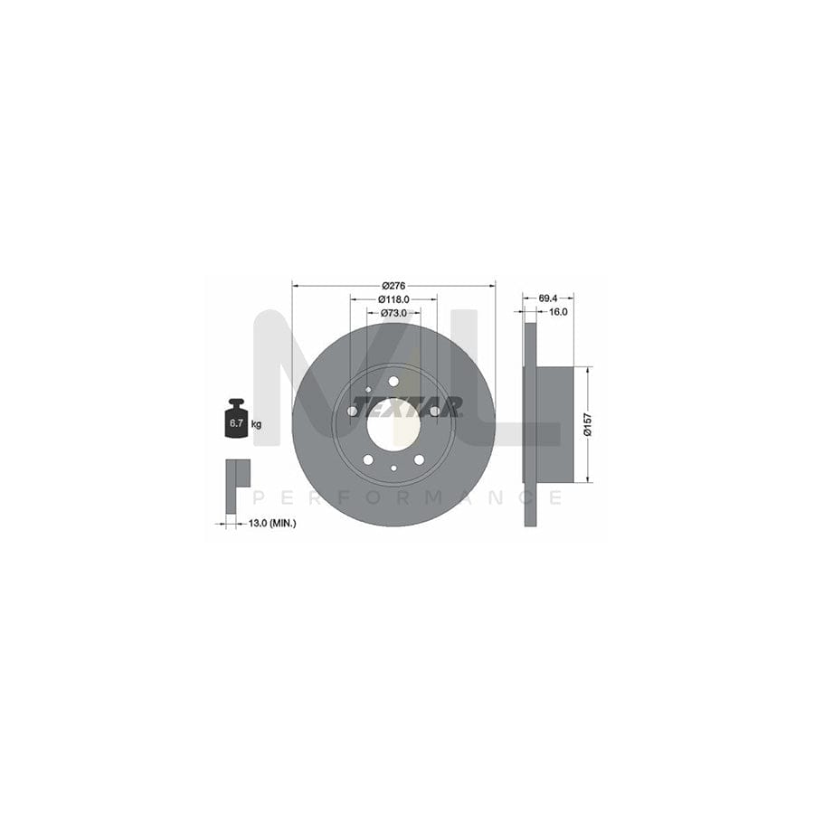 TEXTAR 93104700 Brake Disc for IVECO Daily Solid, without wheel hub, without wheel studs | ML Performance Car Parts