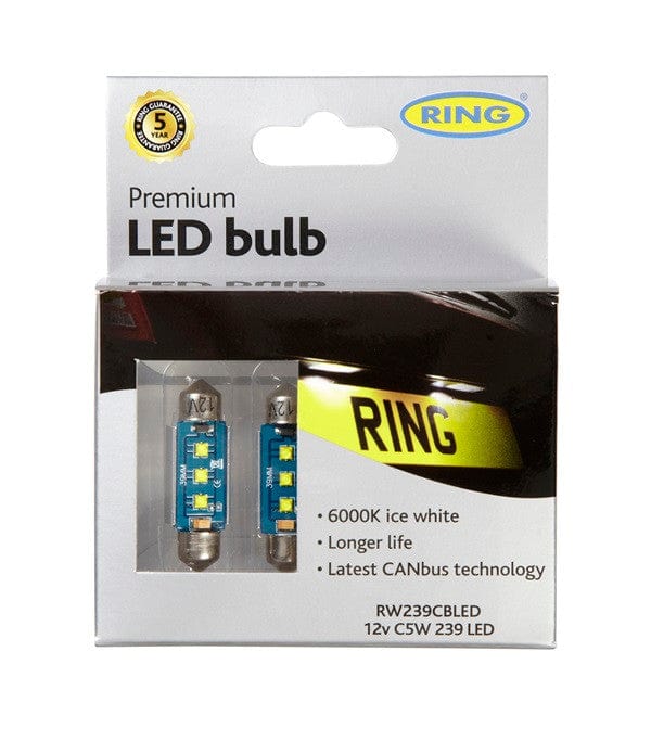 RING RW239CBLED 12V LED (239-C5W) 200lm 6000K S8.5d 11 x 38mm Festoon Side & Tail/Interior | ML Performance