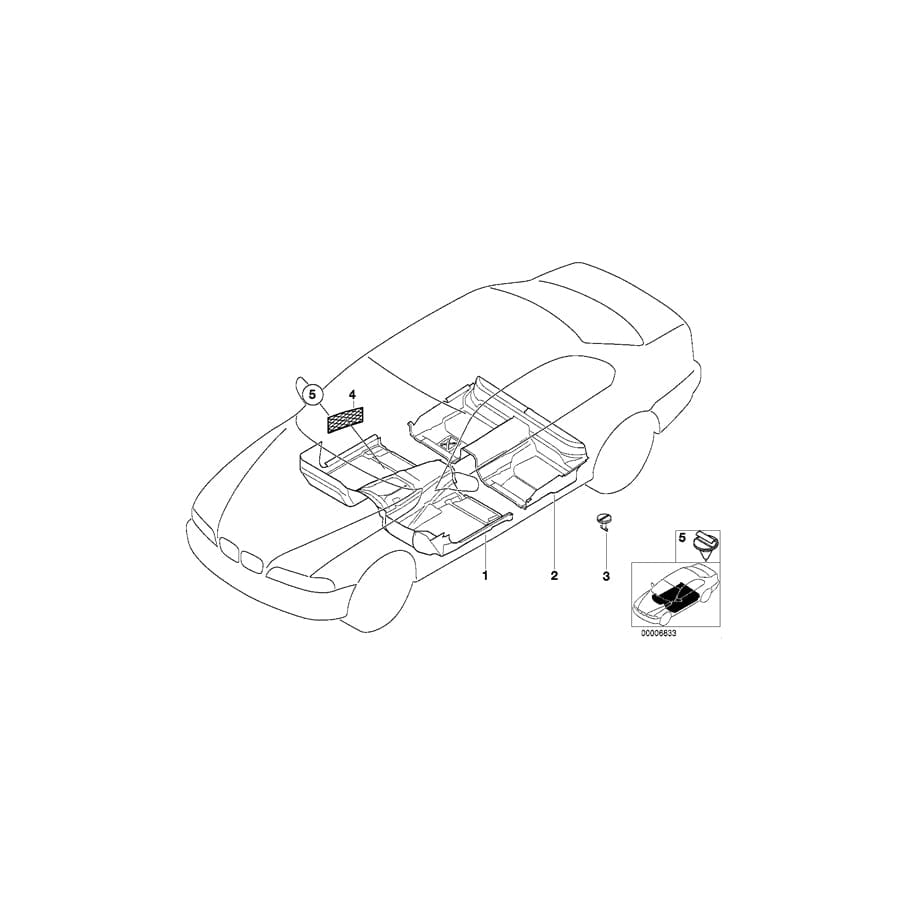 Genuine BMW 51478204002 E39 Floor Trim Cover, Front GRAU (Inc. 530d, 523i & 520i) | ML Performance UK Car Parts